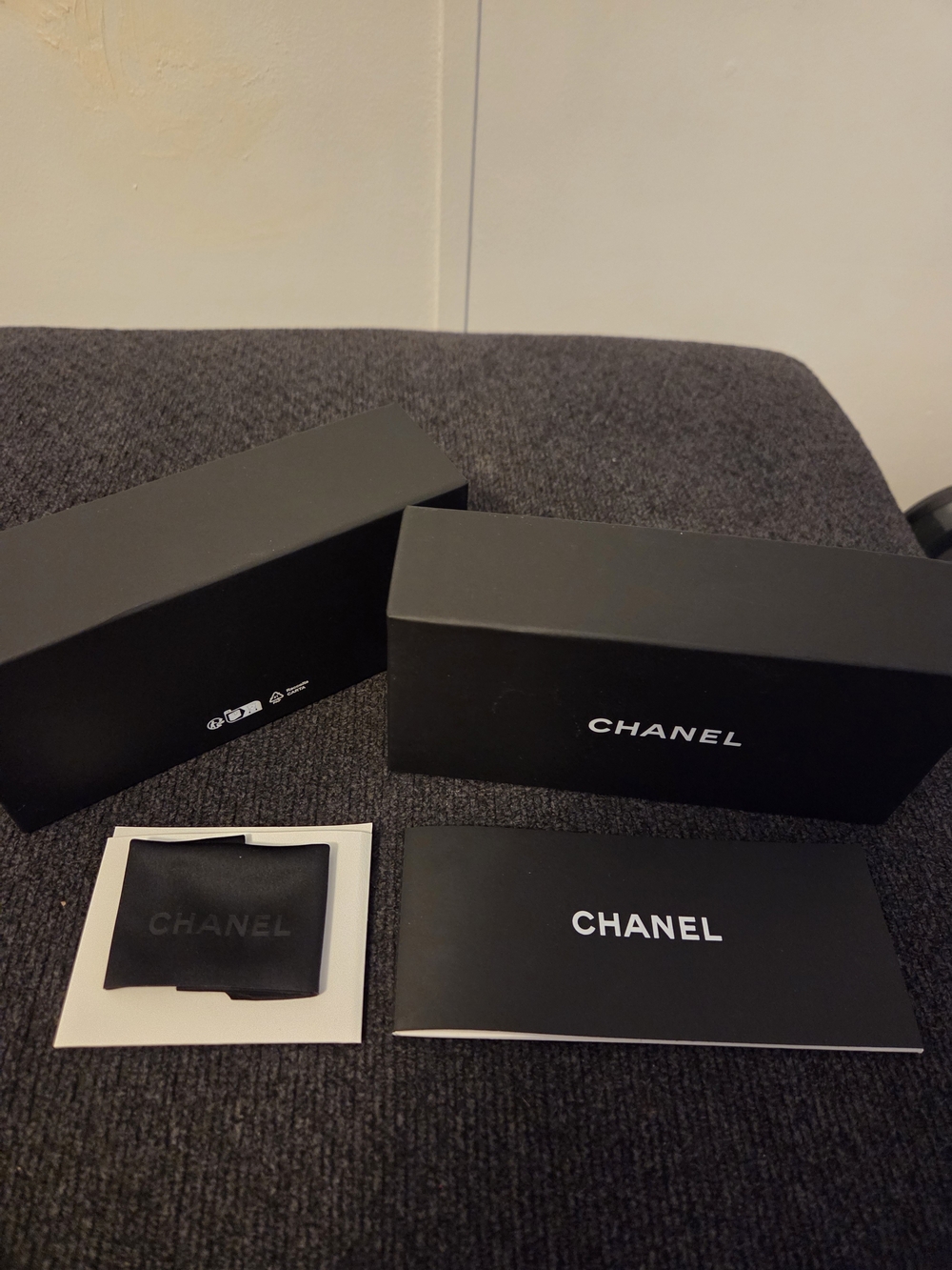 CHANEL Eyeglass Box w/Cleaning Cloth and Booklet